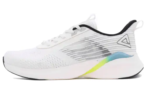 PEAK Comfortable Cushioning Slip Resistant Abrasion Resistant Breathable Low top Running Shoes Men's White Beige