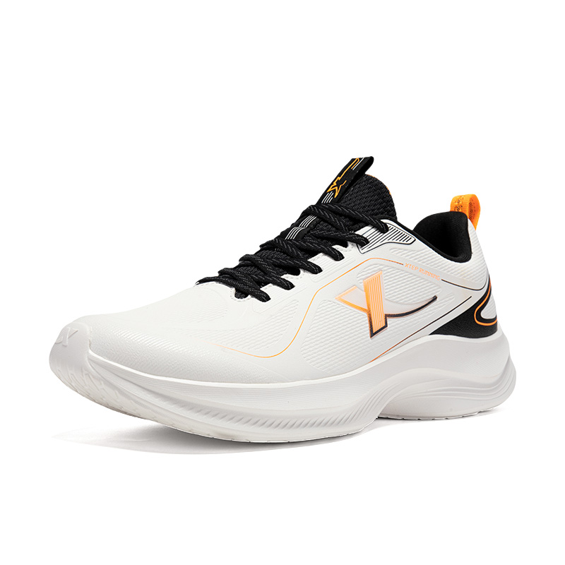 XTEP Cushioning Abrasion Resistant Waterproof Low top Running Shoes Men’s Sail White Highlighter Orange