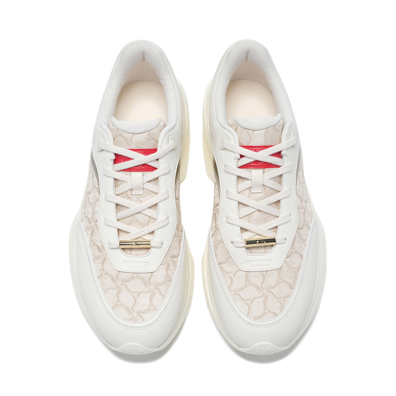 LI NING 1990 Cushioning, Wear Resistant Low top Running Shoes Women’s Ecru