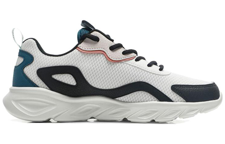 XTEP Comfortable Round Toe Slip Resistant, Abrasion Resistant, Breathable Low top Running Shoes Men’s White Black Green