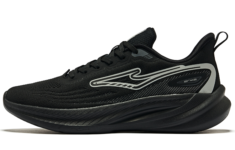 Erke Low top Fabric Cushioning Abrasion Resistant Breathable Running Shoes Men’s Jet Black/Recycling Gray