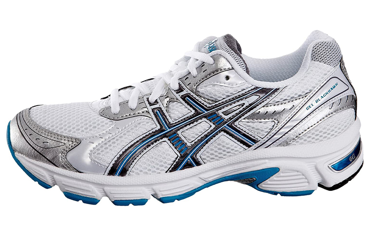 Asics Gel Blackhawk 5 Abrasion Resistant Low top Running Shoes Women's White Black