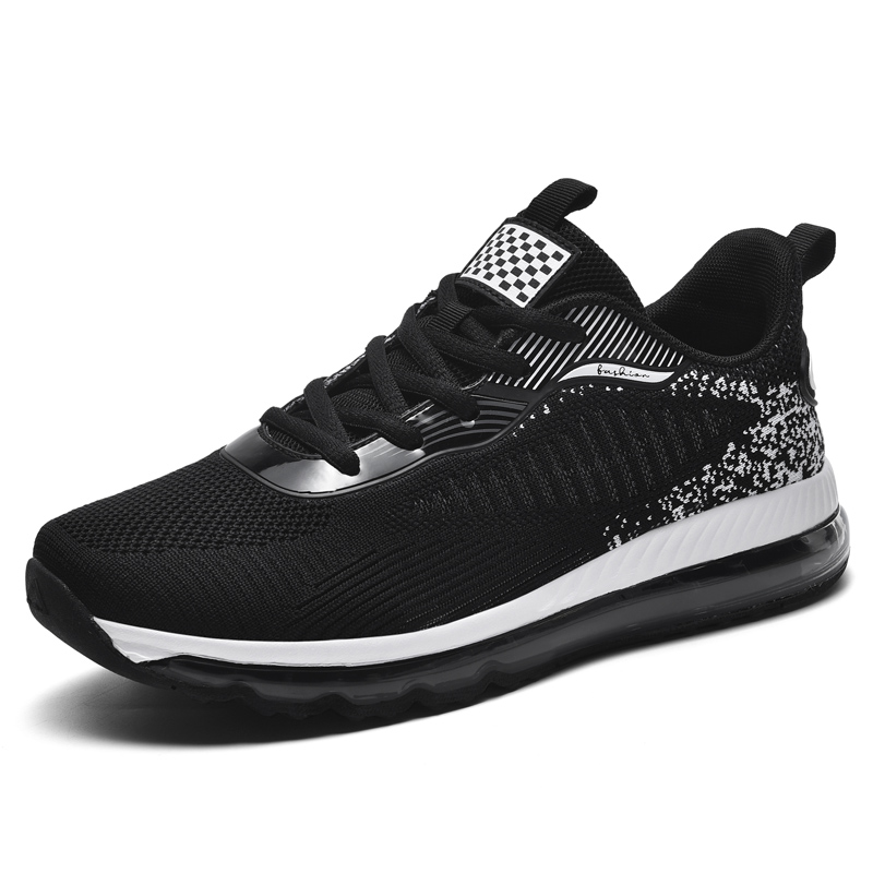 BIANSULONG Cushioning Slip Resistant Abrasion Resistant Low top Casual Running Shoes Men’s Black