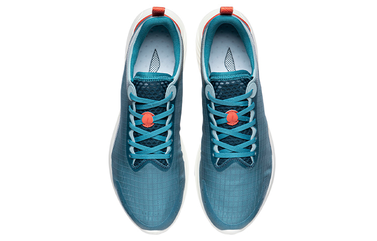 Li Ning Fabric Cushioning Slip Resistant Abrasion Resistant Lightweight Low top Running Shoes Men’s Blue