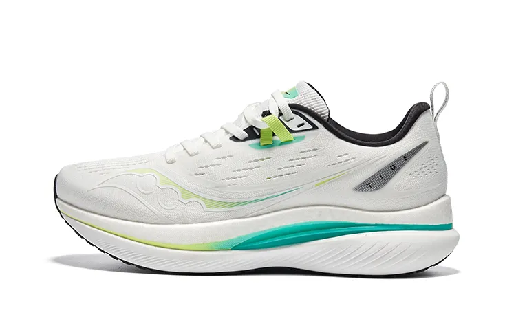 Saucony Tide Slip Resistant Slip Resistant Low top Running Shoes Men's White Green