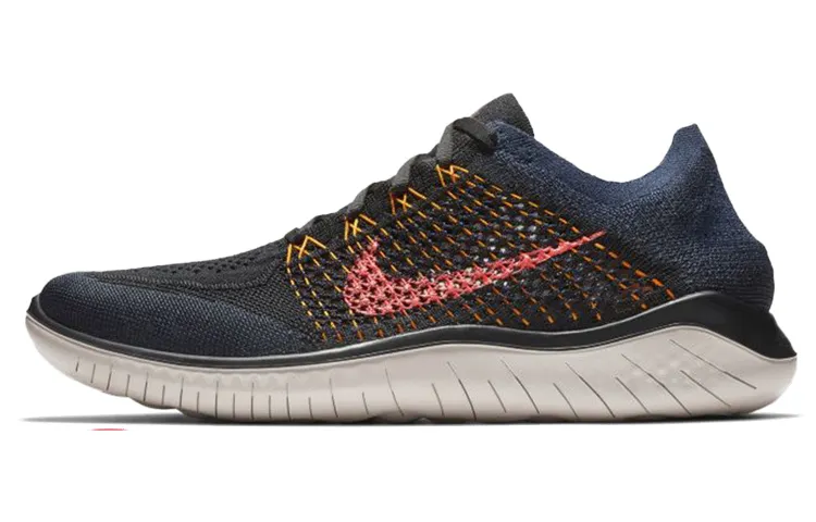 Nike Free Rn Flyknit 2018 Black Flash Crimson Orange Peel