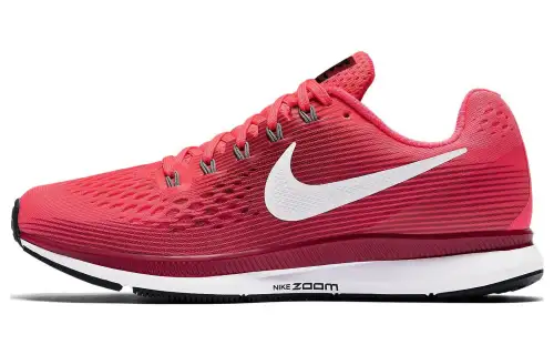 Nike Pegasus 34 comfortable sports fabric shock-absorbing non-slip breathable and lightweight low-top running shoes women's red