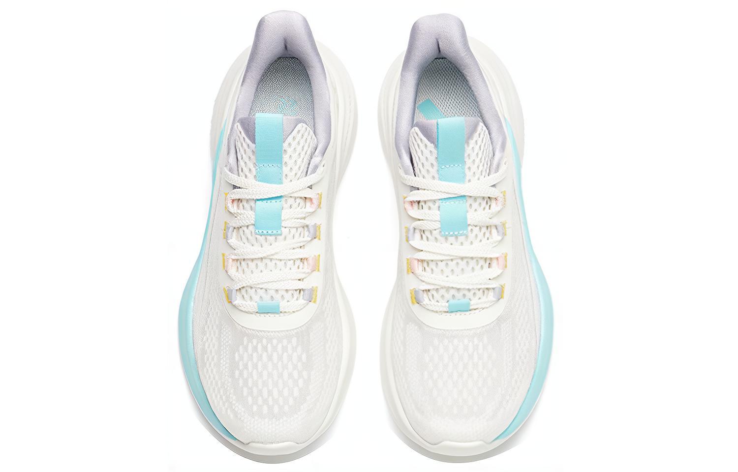 Anta Cushioning Slip Resistant Abrasion Resistant Breathable Lightweight Low top Running Shoes Women’s White Blue