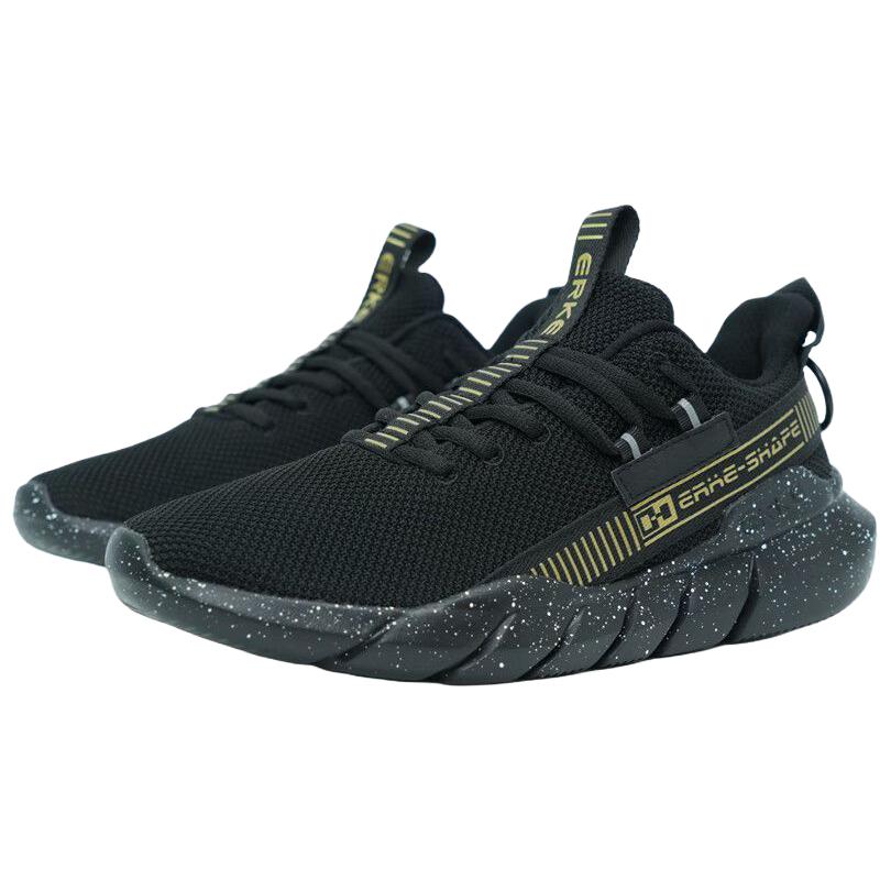 Erke Breathable Lightweight Low top Casual Running Shoes Men’s Black