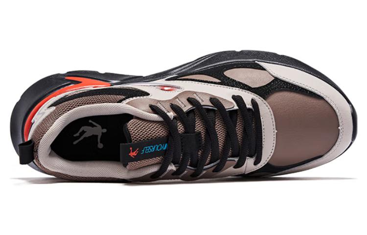 QIAODAN Comfortable Cushioning Slip Resistant Breathable Low top Running Shoes Men’s Gray Black Umber