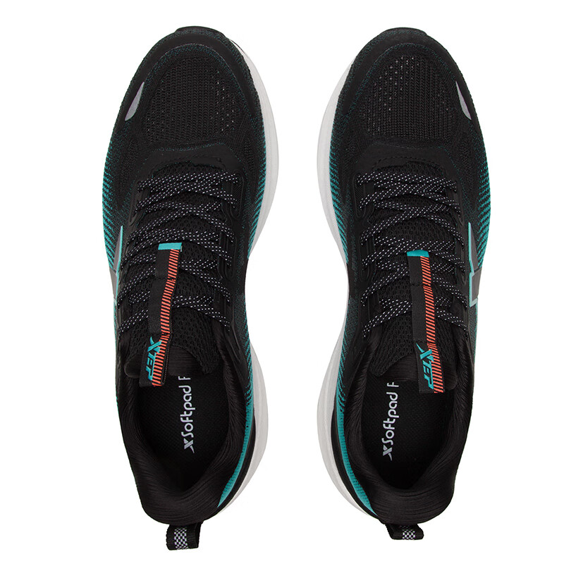 XTEP Cushioning Slip Resistant Low top Marathon Training Running Shoes Men’s Black Blue