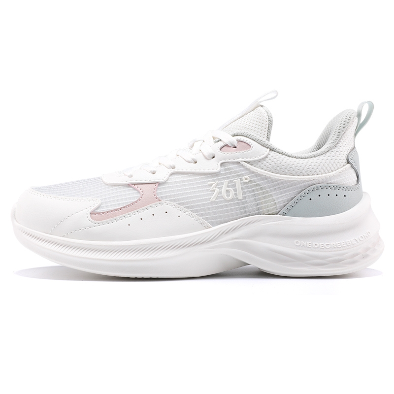 361° Slip Resistant Abrasion Resistant Low top Casual Sprint Running Shoes Women’s White Gray Green