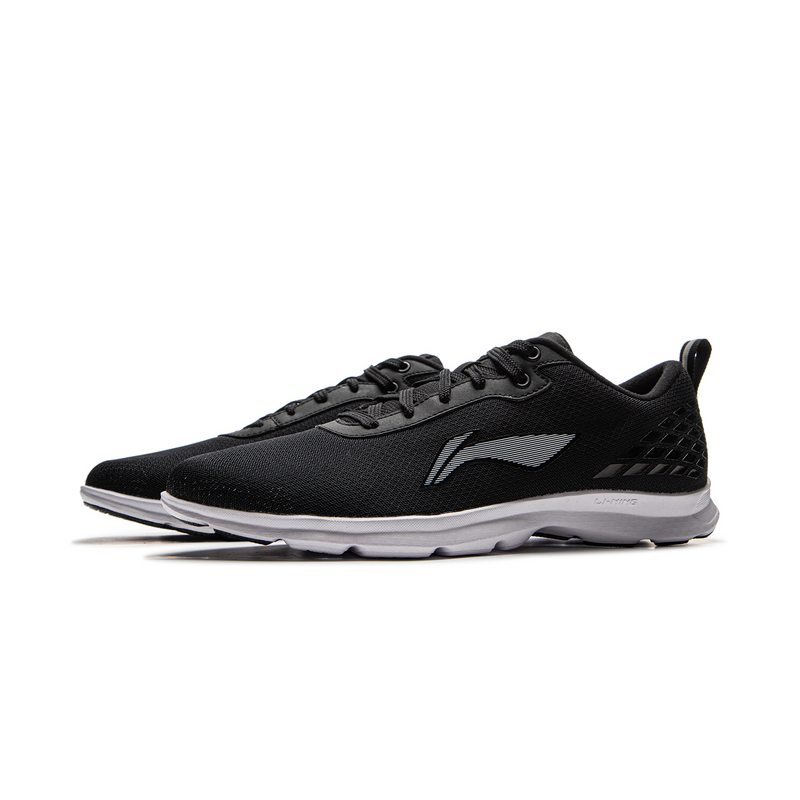 Li Ning Cushioning Slip Resistant Abrasion Resistant Low top Casual Running Shoes Men’s Black