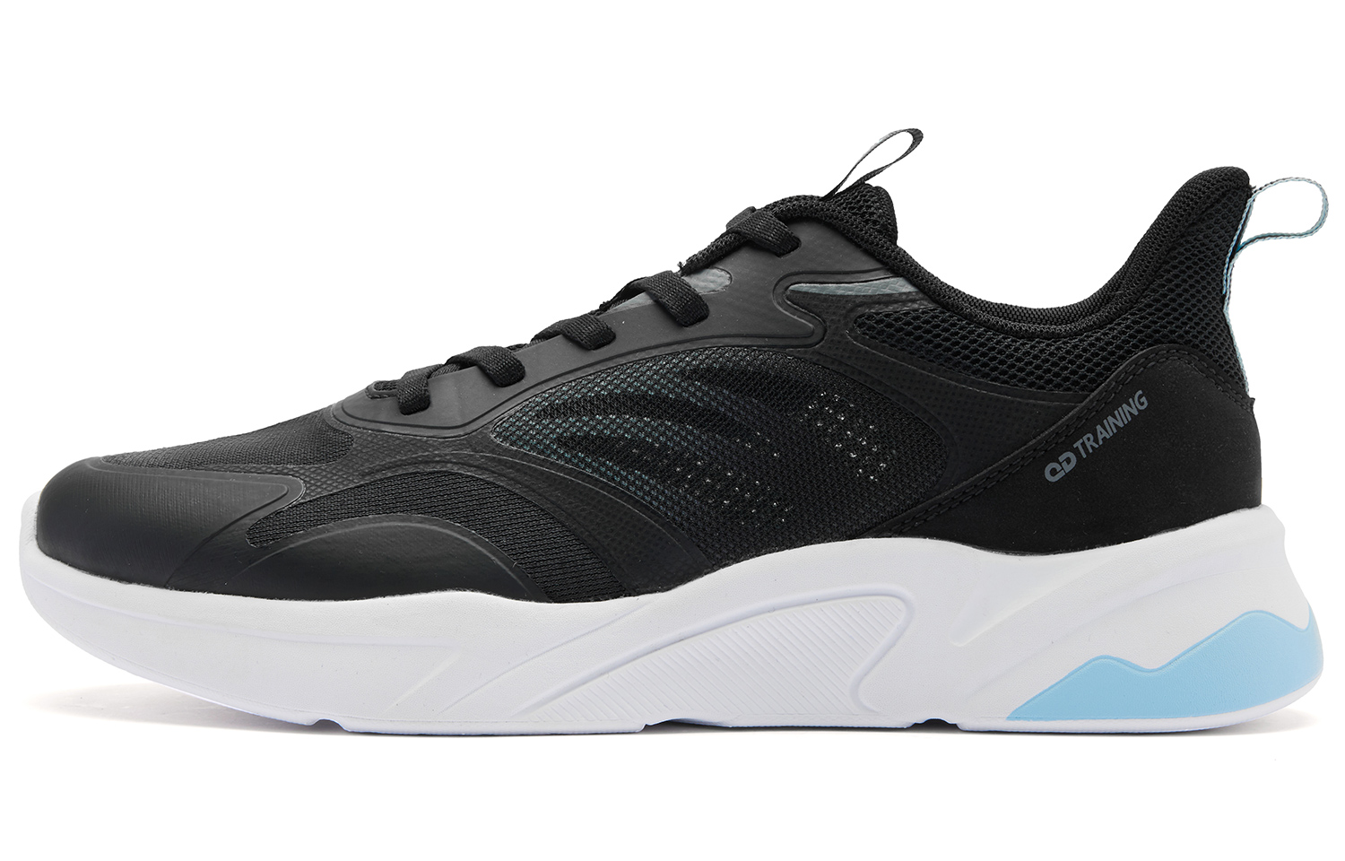 QIAODAN Textile, Synthetic Leather Slip Resistant Abrasion Resistant Low top Running Shoes Women’s Black Blue