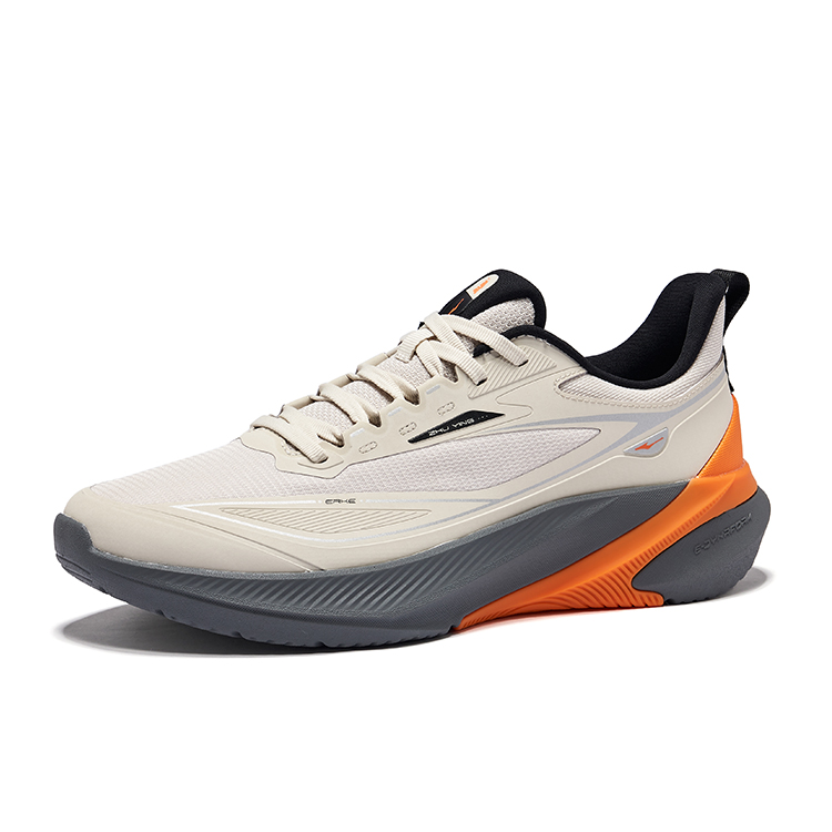 Erke Shadow 3 Cushioning Rebound Low top Training City Commuting Running Shoes Men’s Pumice Gray Grapefruit Brown