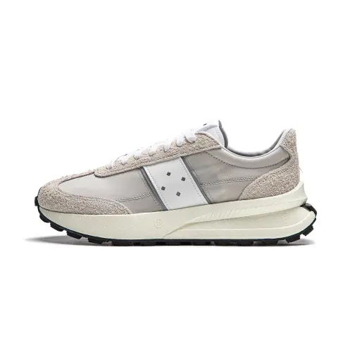 Li Ning Cushioning, Wear Resistant Low top Running Shoes Unisex Gray Beige