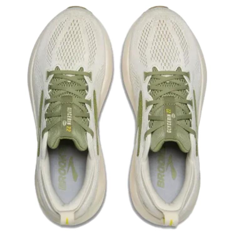 Brooks Glycerin 22 Slip Resistant Abrasion Resistant Low top Marathon Long Distance Running Shoes Men’s Beige