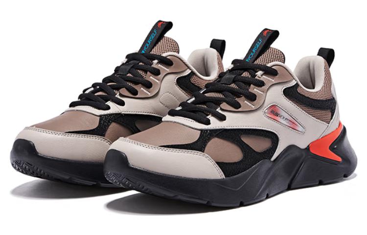 QIAODAN Comfortable Cushioning Slip Resistant Breathable Low top Running Shoes Men’s Gray Black Umber