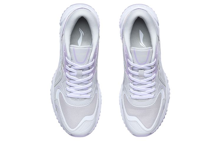 Li Ning Slip Resistant Abrasion Resistant Low top Running Shoes Women’s Gray Purple