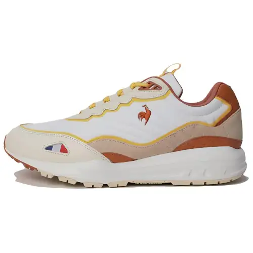DESCENTE Slip Resistant, Abrasion Resistant, Lightweight Low top Running Shoes Unisex White Yellow