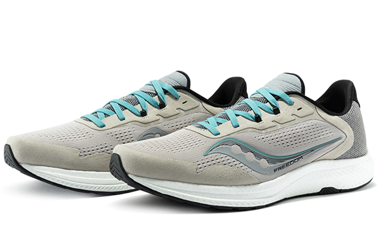 Saucony Freedom 4 Cushioning Slip Resistant Abrasion Resistant Breathable Low top Casual Running Shoes Men’s Gray Mist