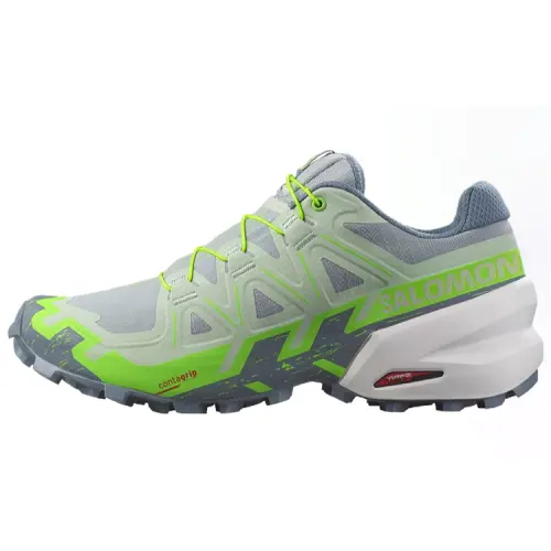 SALOMON Speedcross 6 Abrasion Resistant Slip Resistant Low top Running Shoes Women's Green Gray