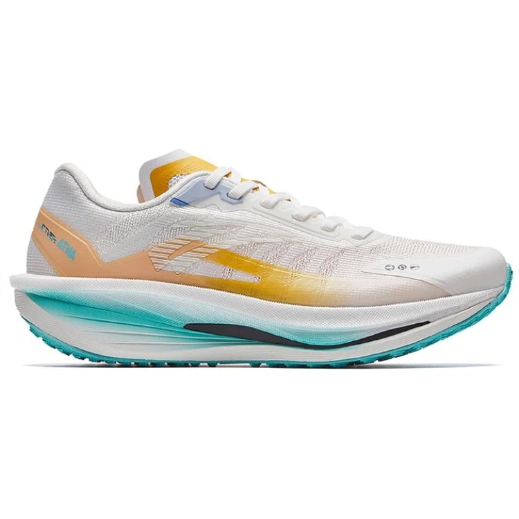Anta Rocket 6.0 Pro Fabric Low top EVA Midsole Training Racing Running Shoes Women’s White Yellow
