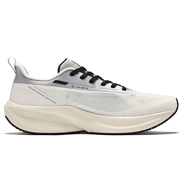 Erke Lightning 4 Running Shoes Men’s Low Top Microcrystal White/Bright Silver