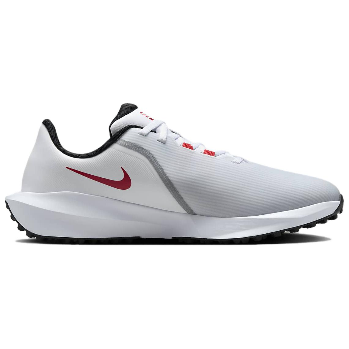 Nike Infinity G Comfortable And Lightweight Abrasion Resistant Breathable Low top Golf Shoes Unisex White Red