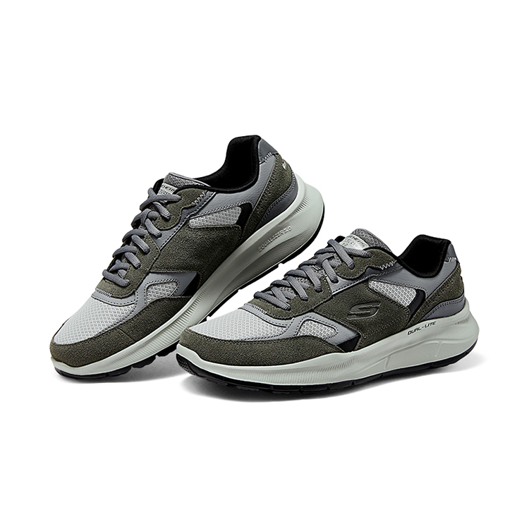 Skechers Cushioning Slip Resistant Abrasion Resistant Mid top Casual City Commuting Running Shoes Men’s Charcoal