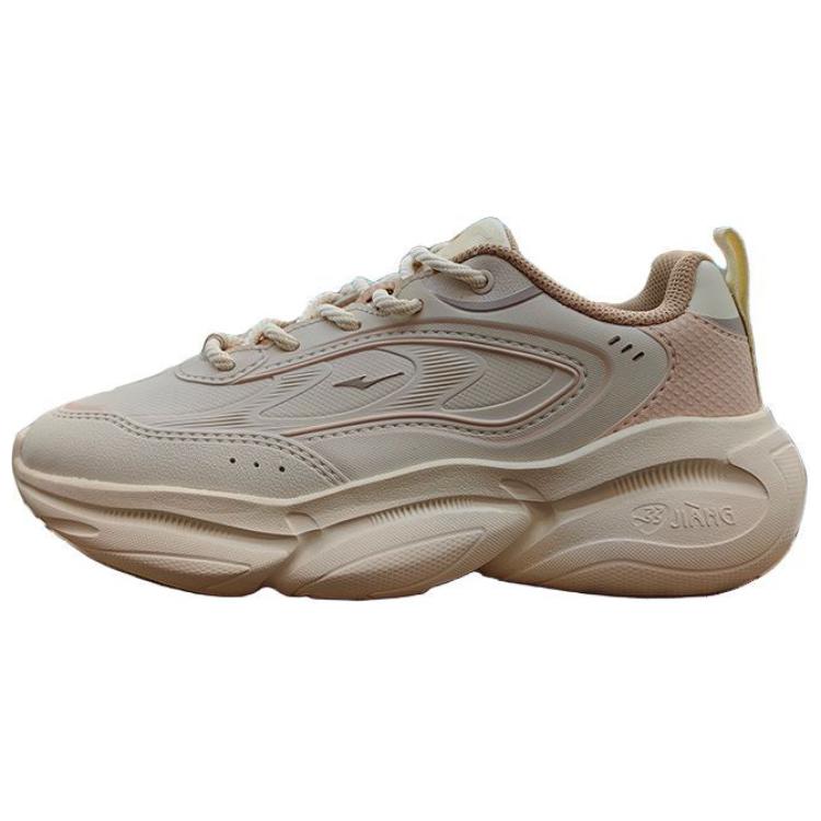 Erke Comfortable Cushioning Low top Long Distance Running Shoes Women’s White Pink