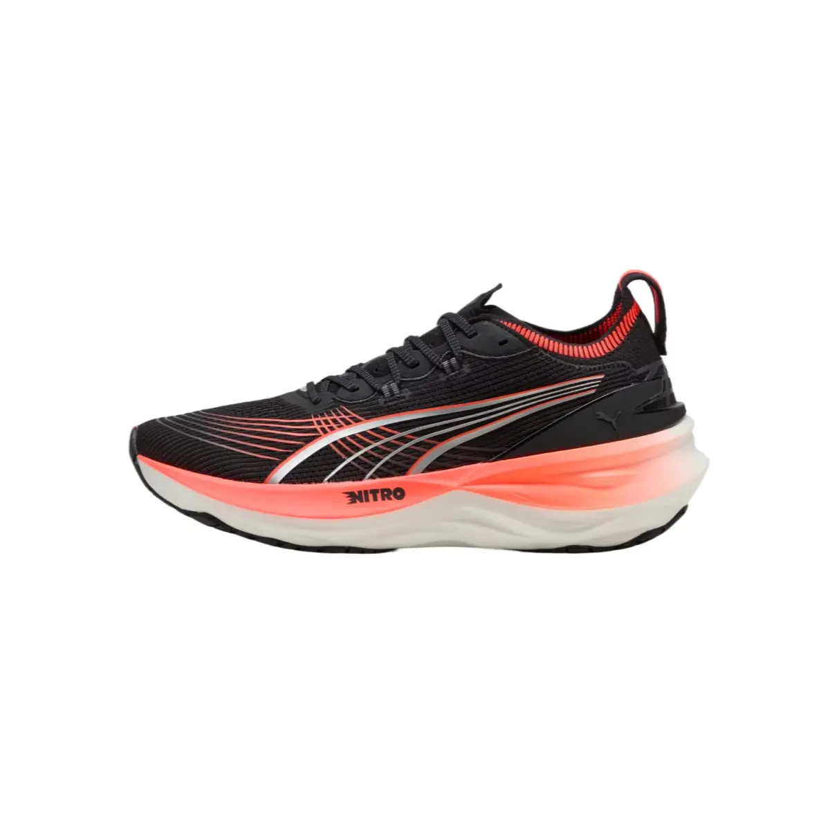 PUMA ForeverRun NITRO™ II Mid top Running Shoes Men's PUMA Black Glowing Red