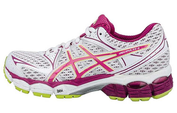 ASICS Gel Pulse 6 Comfortable Textile, Synthetic Leather Abrasion Resistant Low top Running Shoes Women's White Purple