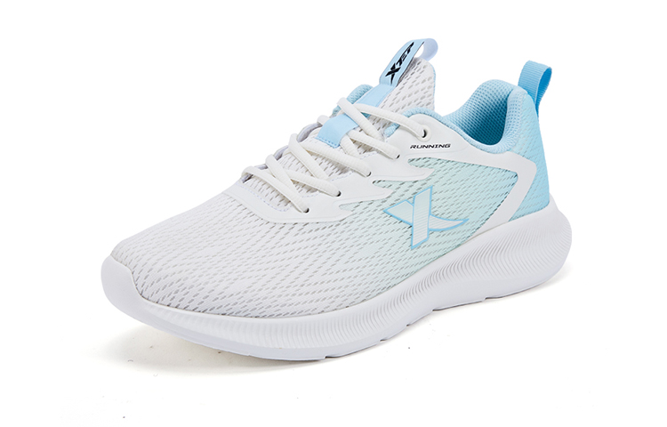 XTEP Cushioning Slip Resistant Abrasion Resistant Lightweight Rebound Low top Running Shoes Men’s White Blue