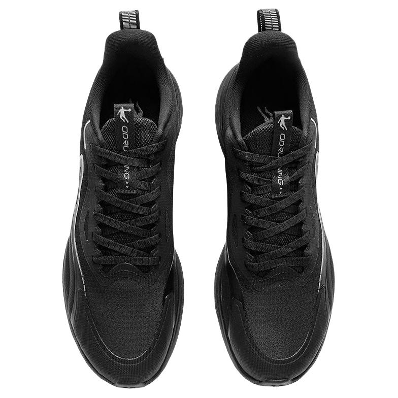 QIAODAN Comfortable And Trendy Slip Resistant Abrasion Resistant Low top Casual Running Shoes Men’s Black