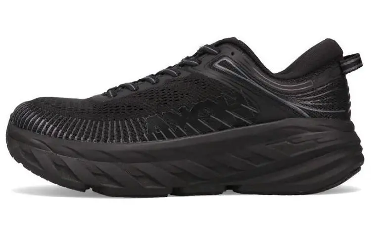 HOKA ONE ONE Bondi 7 Cushioning Slip Resistant Abrasion Resistant Breathable Low top Casual Running Shoes Women's Black