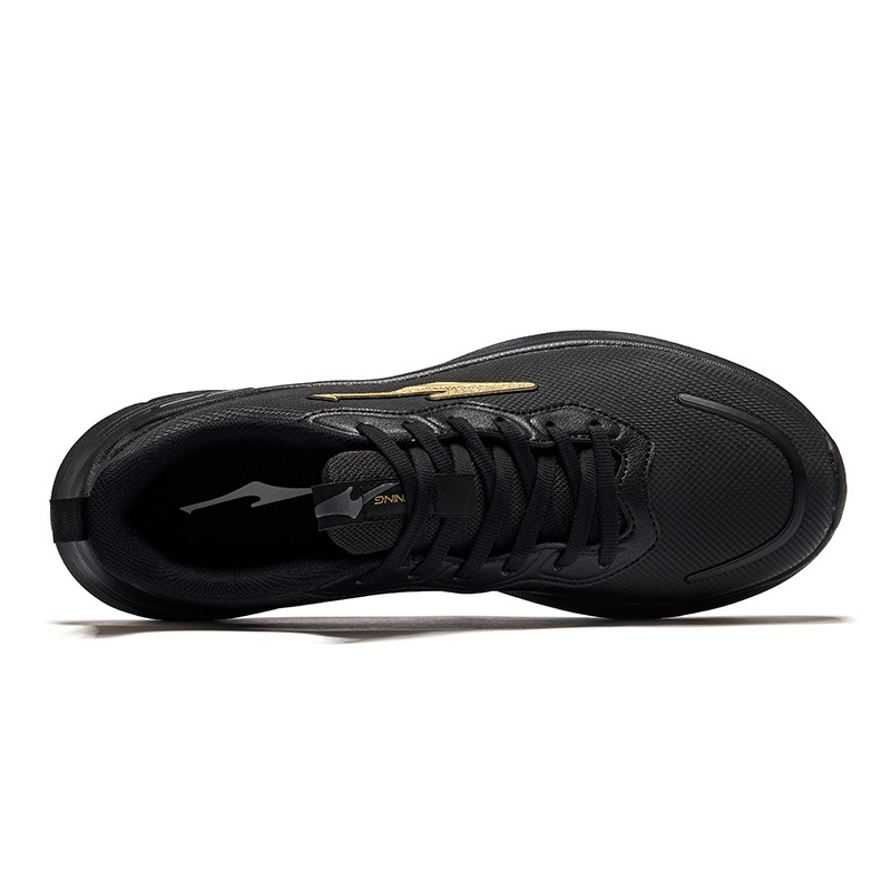 Erke Cushioning Slip Resistant Lightweight Low top Casual Running Shoes Men’s Black Gold