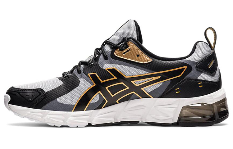 Asics Gel Quantum 180 Lace Up Fabric Low top Running Shoes Men's Gray Black Gold