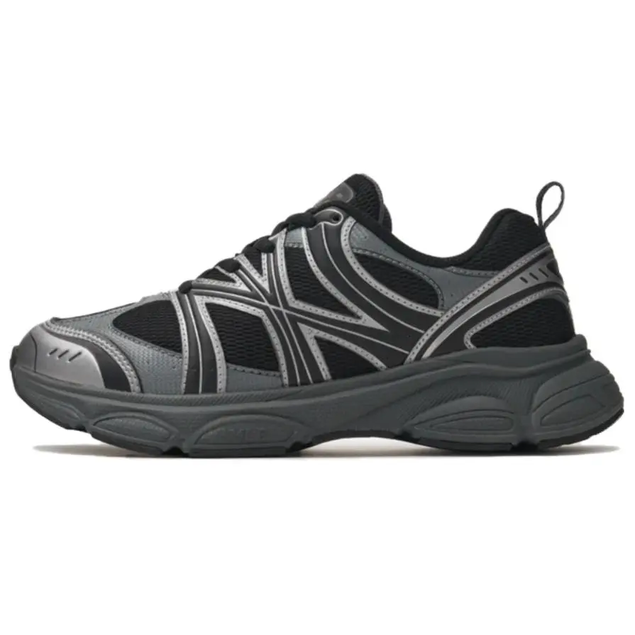 MLB Chunky Runner Ace Runner Artificial Leather Slip Resistant Abrasion Resistant Low top Running Shoes Unisex Black