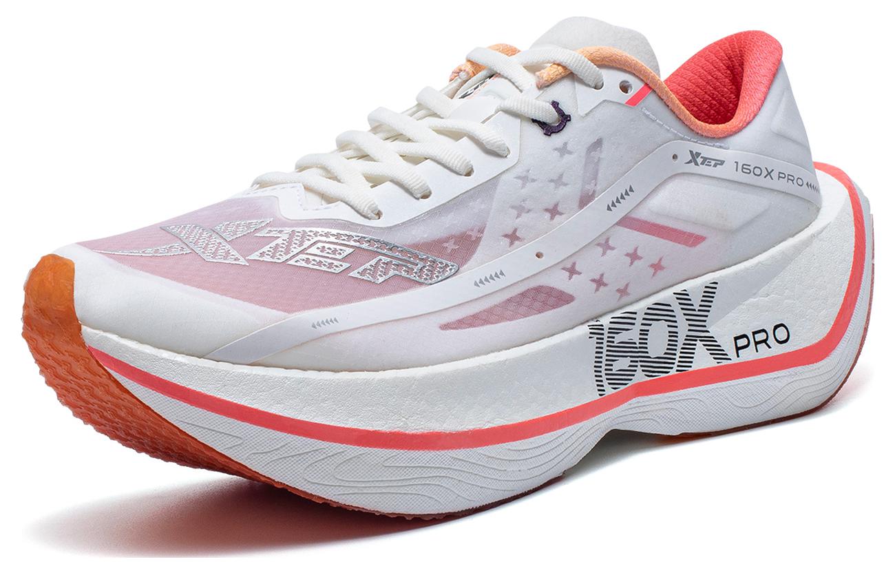XTEP 160X 2.0 Pro Racing Cushioning Slip Resistant Abrasion Resistant Low top Running Shoes Women’s White Red