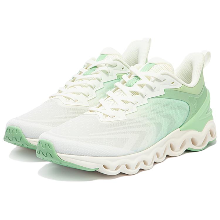 361° Cushioning Slip Resistant Abrasion Resistant Lightweight Low top Running Shoes Men’s White Green
