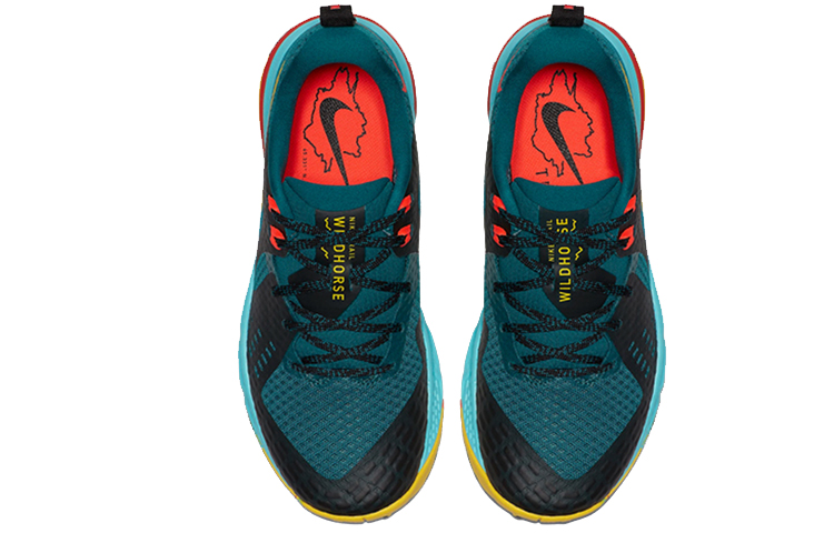 Женские кроссовки Nike AIR Zoom Wildhorse 5 (сине-черные) — 晶洞水鸭青/黑/极光/铬黄 — фото 3