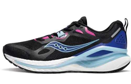 Saucony Phoenix Inferno 1 Fabric Slip Resistant Abrasion Resistant Low top Running Shoes Women's Black Purple