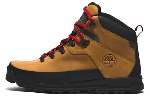 Timberland World Hiker Ankle Length Outdoor Boots Brown Black Red