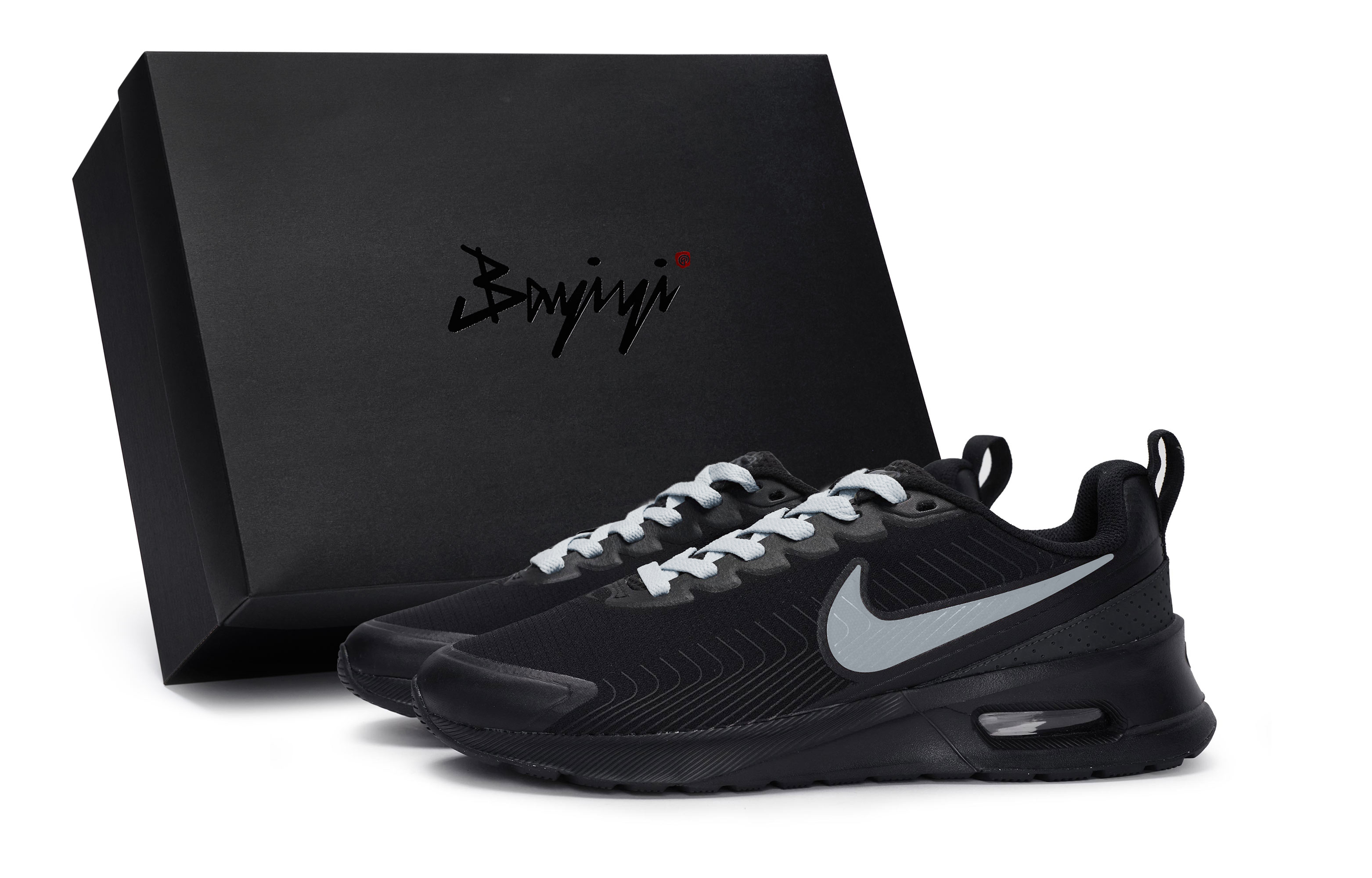 Nike Air Max 1 Slip Resistant Abrasion Resistant Low top Running Shoes Unisex Black Gray