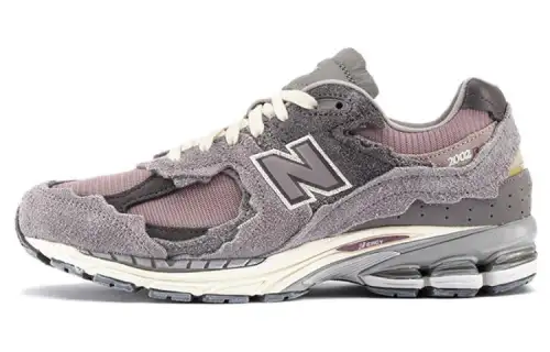 New Balance NB 2002R letter lace round toe shock-absorbing, non-slip and wear-resistant, low-top casual urban commuting running shoes, same style for men and women, purple