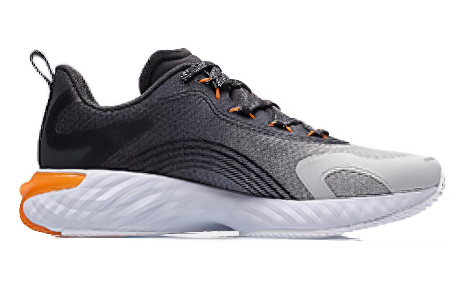 Li Ning Comfortable Abrasion Resistant Breathable Low top Running Shoes Men’s Gray Black