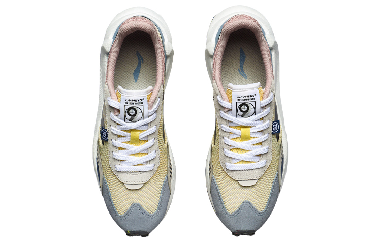 Li Ning Square Running Shoes Women’s Yellow Blue Gray