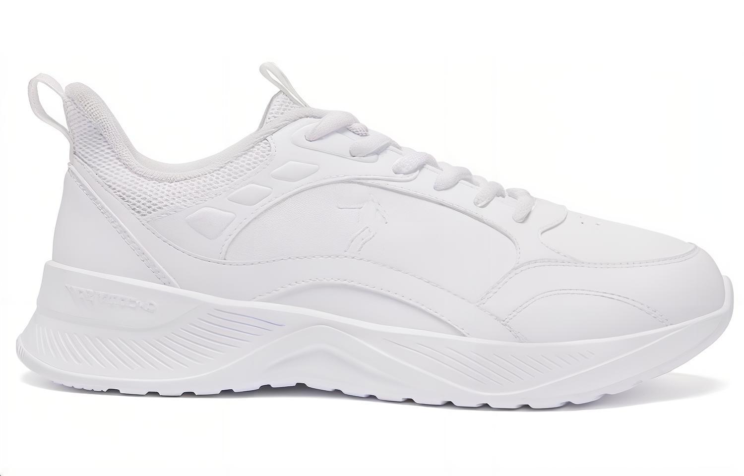 QIAODAN Cushioning Abrasion Resistant Lightweight Low top Running Shoes Men’s White