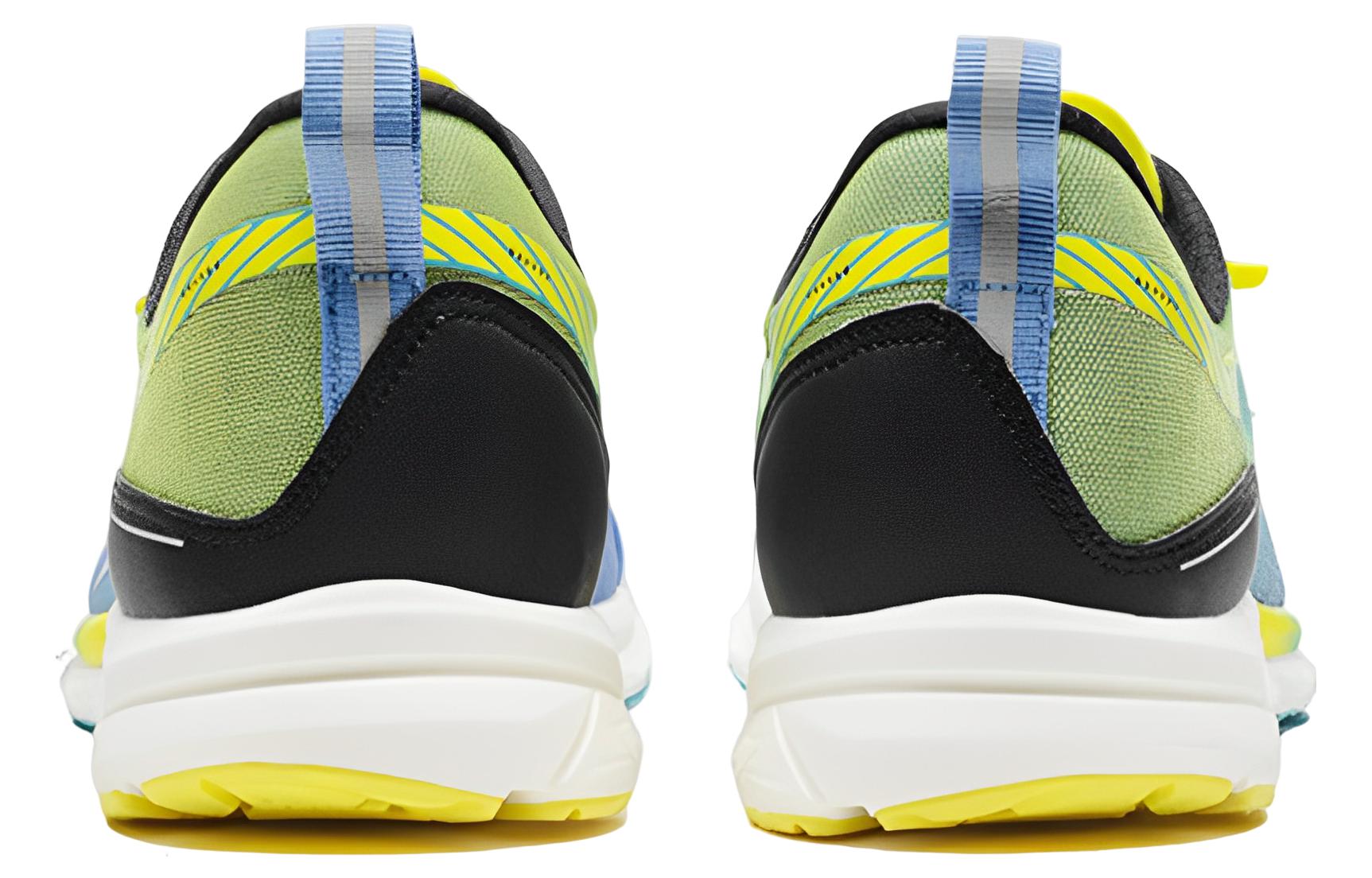 XTEP Cushioning Slip Resistant Abrasion Resistant Breathable Lightweight Low top Running Shoes Men's Blue Yellow